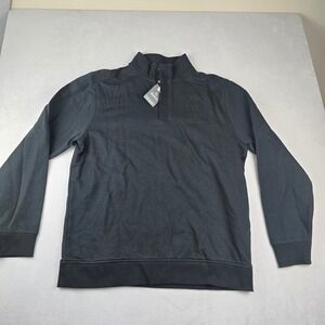 Van Heusen Mens XLG Black Natural Stretch 1/4 Zip‎ Pullover Sweater Shirt